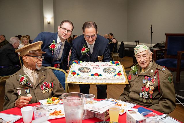veterans presented with cake