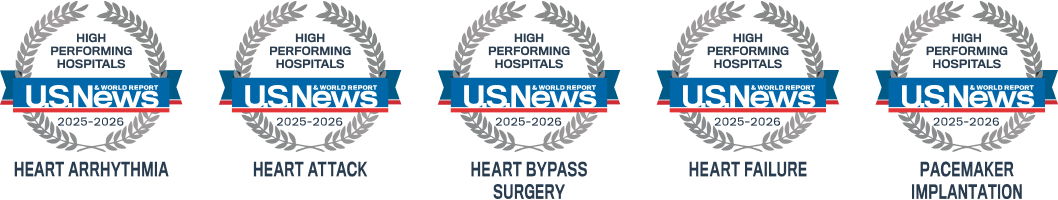 2025-2026 us news & world report badges for deborah heart and lung center